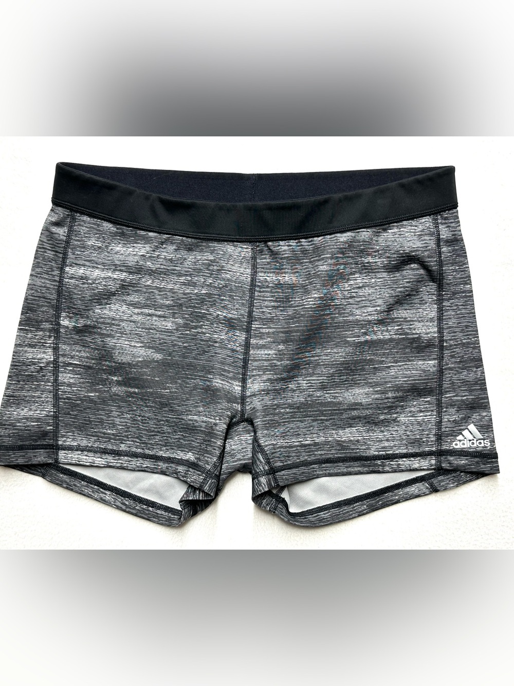 Adidas Climalite Women’s Compression Shorts Gray Black Space Dye Athletic